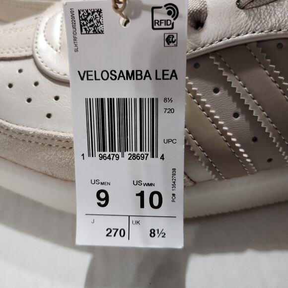 Mens Size 9 Adidas Sneakers Velosamba Leather Champagne Metallic Lace Up IH5213